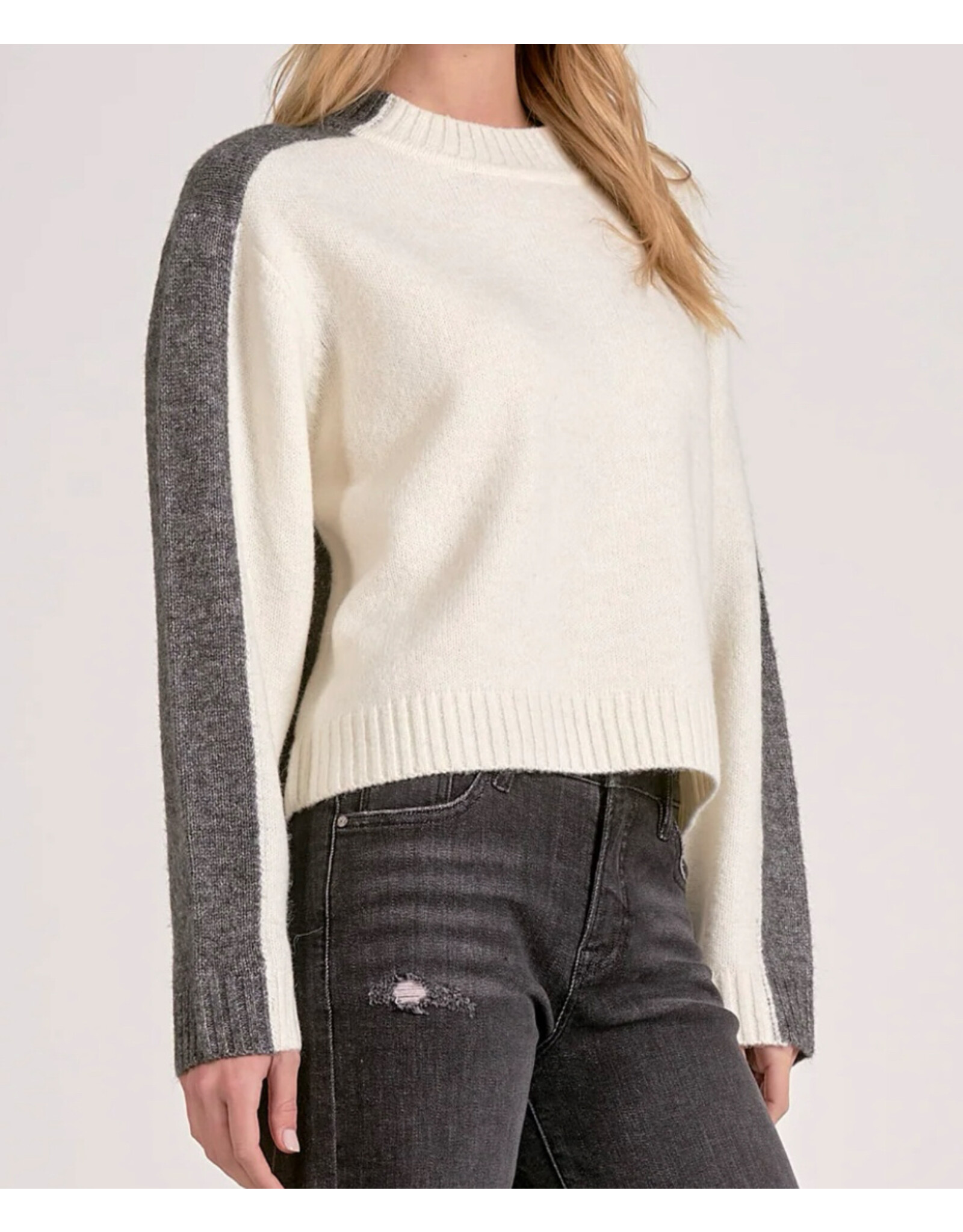 Elan Elan Colorblock Crewneck Sweater