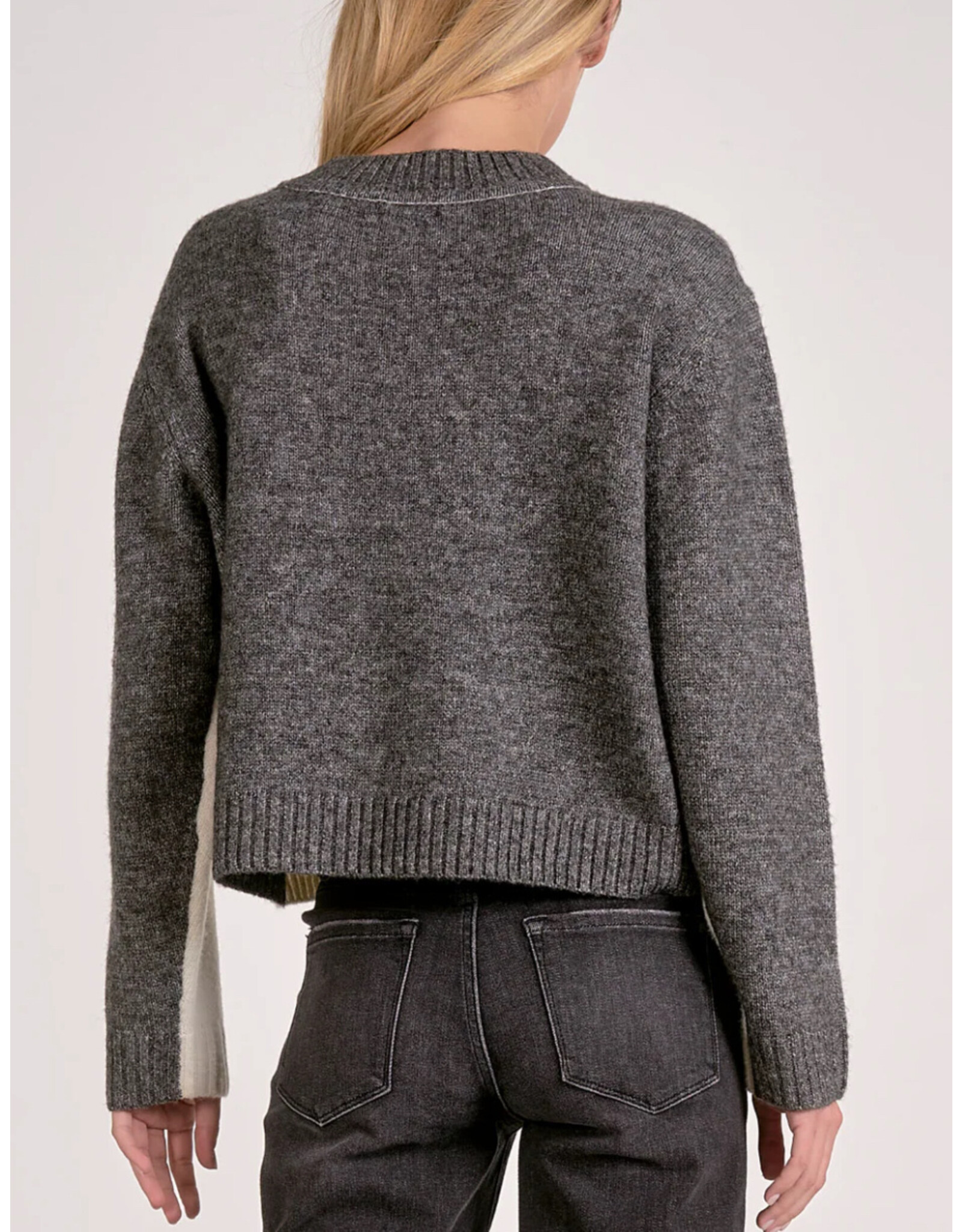 Elan Elan Colorblock Crewneck Sweater