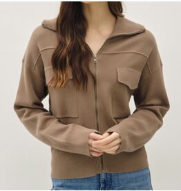 be cool Zip Up Sweater w/ Floppy Collar