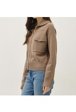 be cool Zip Up Sweater Jacket W/ Floppy Collar
