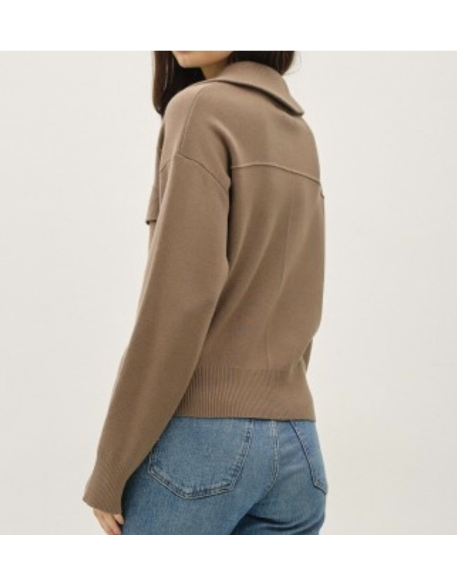be cool Zip Up Sweater Jacket W/ Floppy Collar