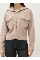 be cool Zip Up Sweater Jacket W/ Floppy Collar
