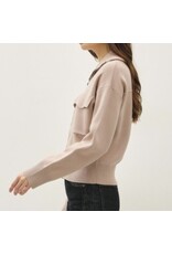 be cool Zip Up Sweater Jacket W/ Floppy Collar