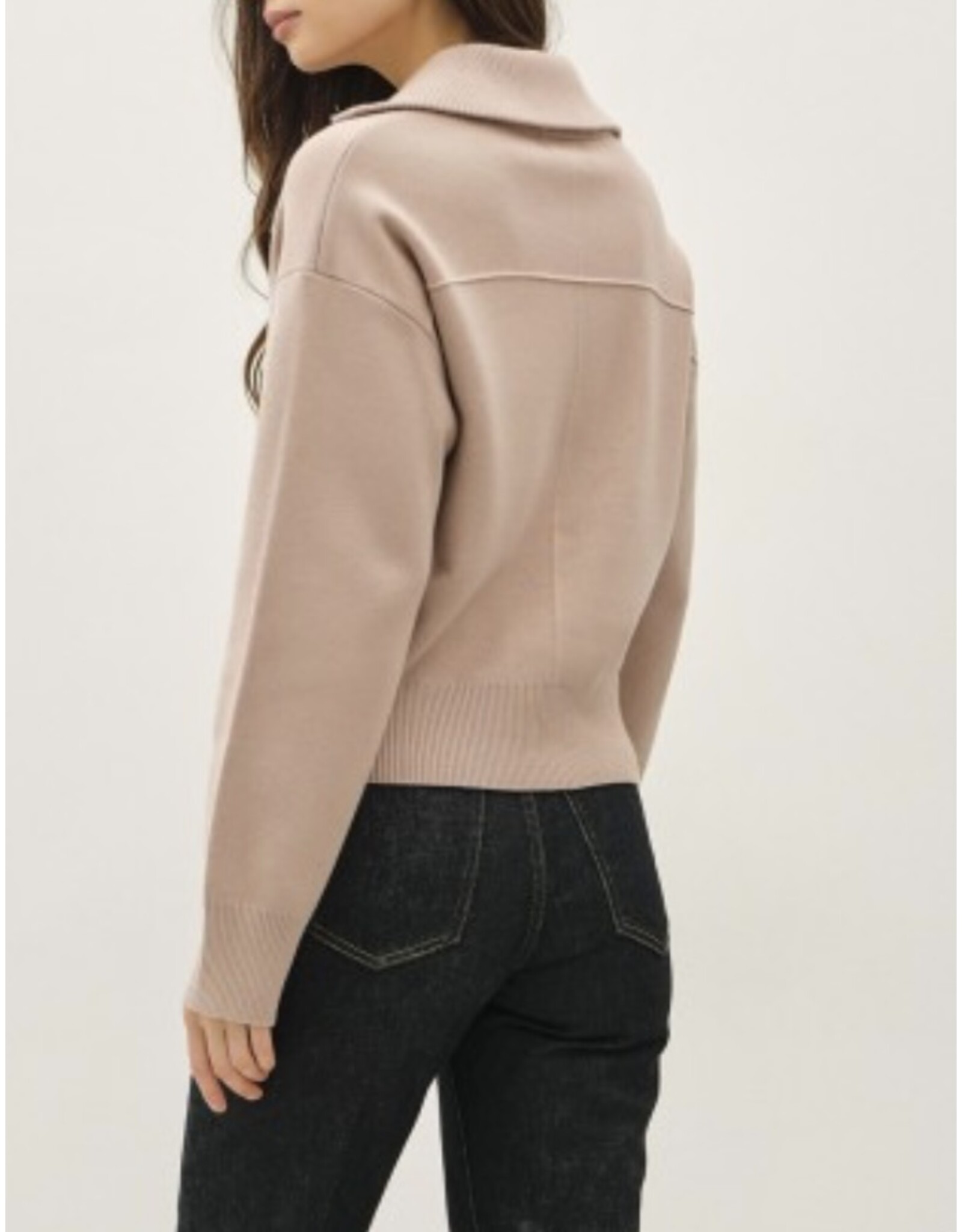 be cool Zip Up Sweater Jacket W/ Floppy Collar