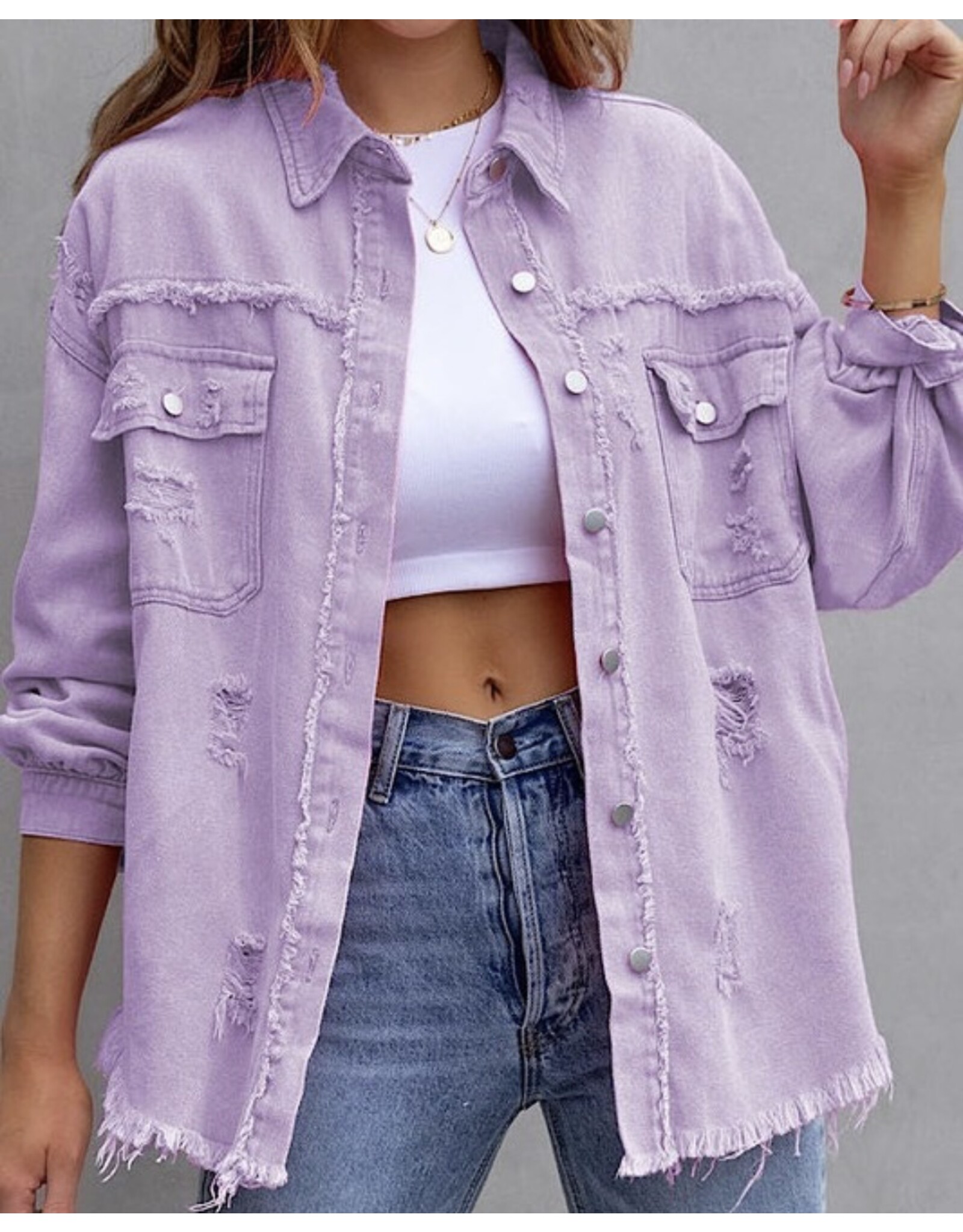 Miss sparkling Tattered Shacket