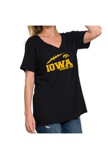 LATA Iowa Hawkeye football v-neck tee