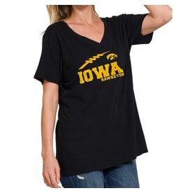 LATA Iowa Hawkeye football v-neck tee