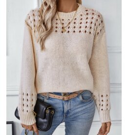 Cream Open Knit Sweater