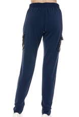 Ariella Navy Sequin Cargo Joggers