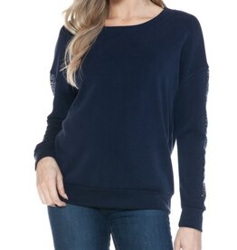 Ariella Navy Sequin Sweatshirt