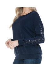 Ariella Navy Sequin Sweatshirt