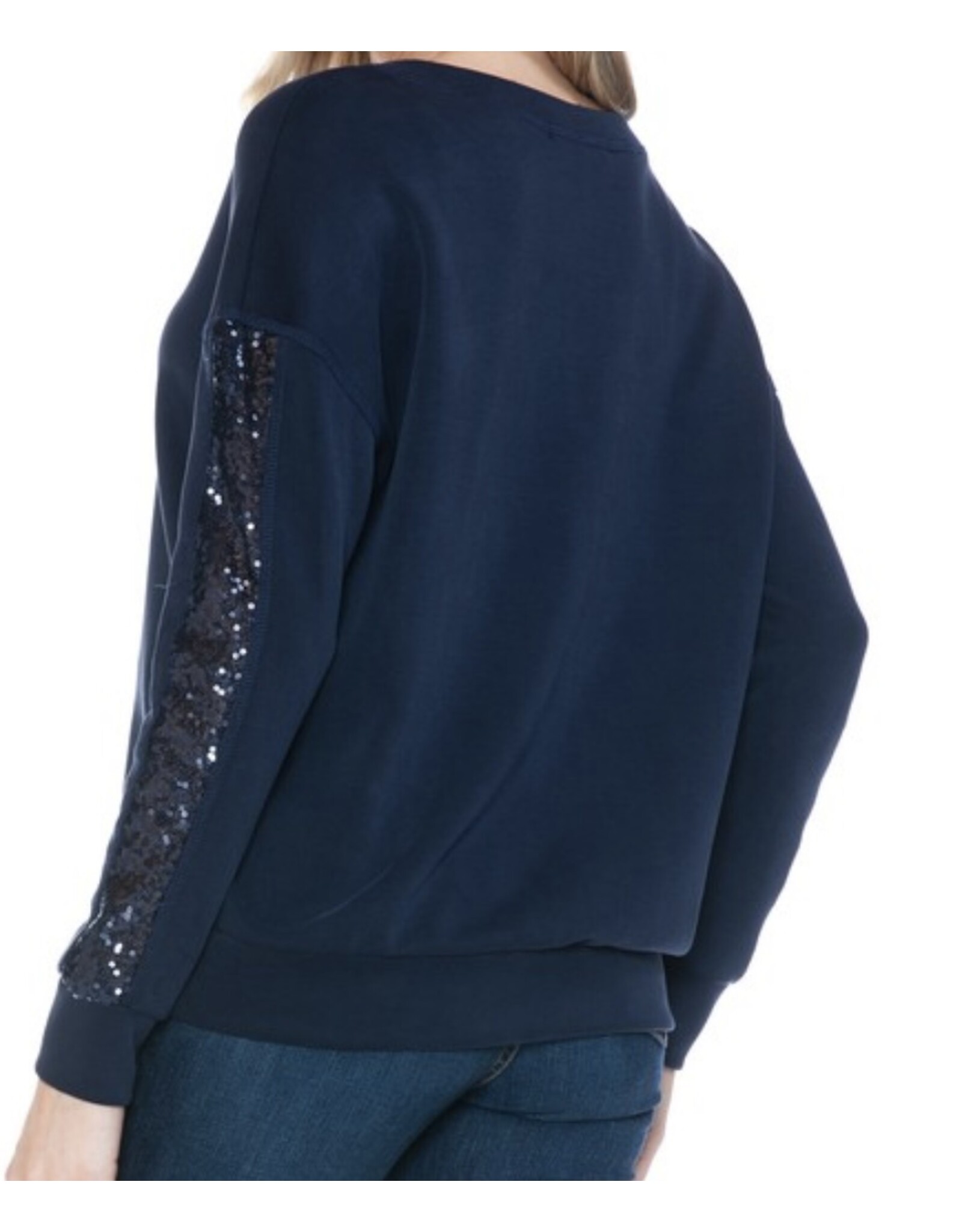 Ariella Navy Sequin Sweatshirt