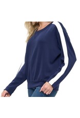 Ariella Navy & Ivory Stripe Sweatshirt