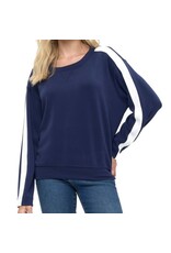 Ariella Navy & Ivory Stripe Sweatshirt