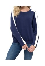 Ariella Navy & Ivory Stripe Sweatshirt