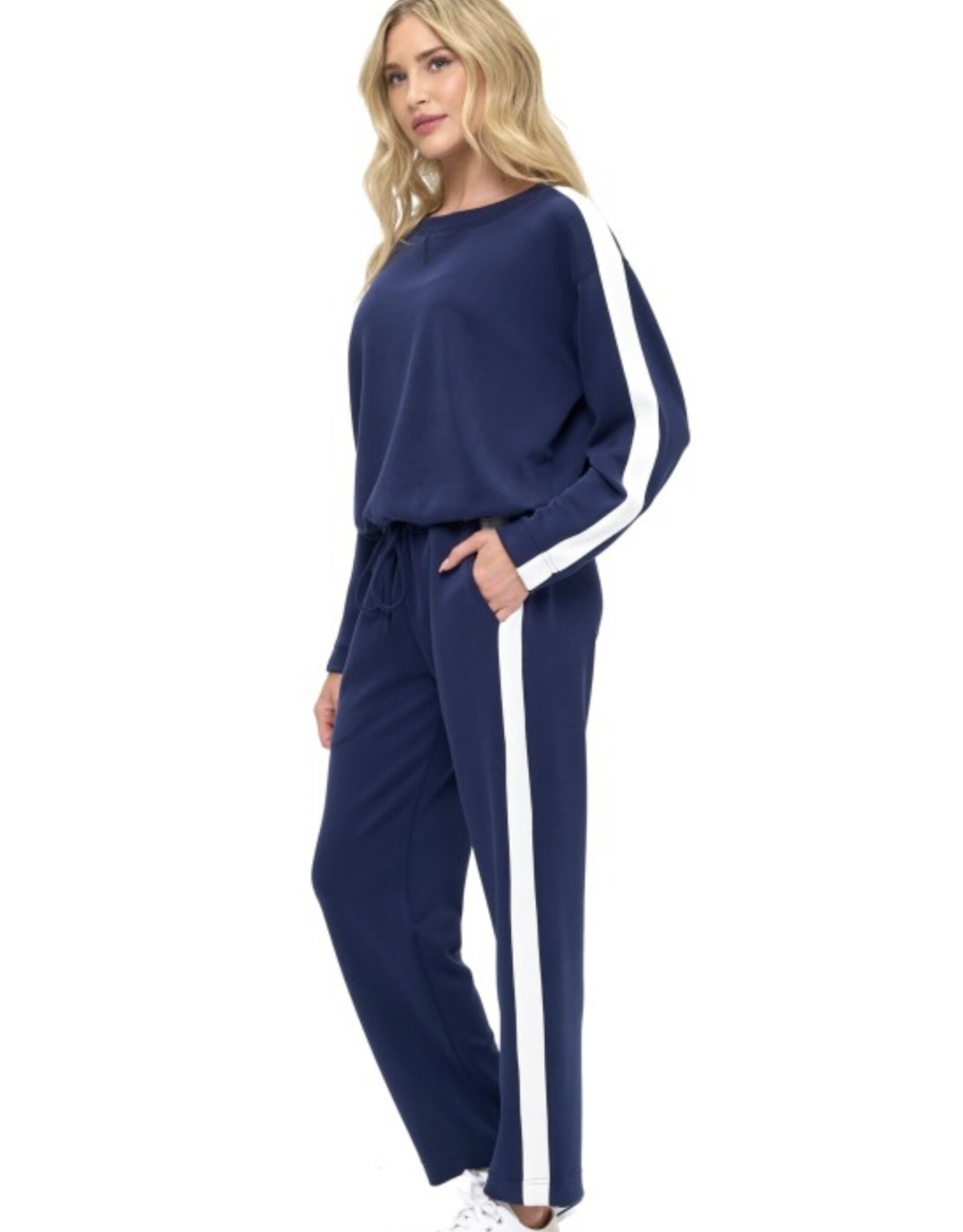 Ariella Navy & Ivory Stripe Sweatshirt