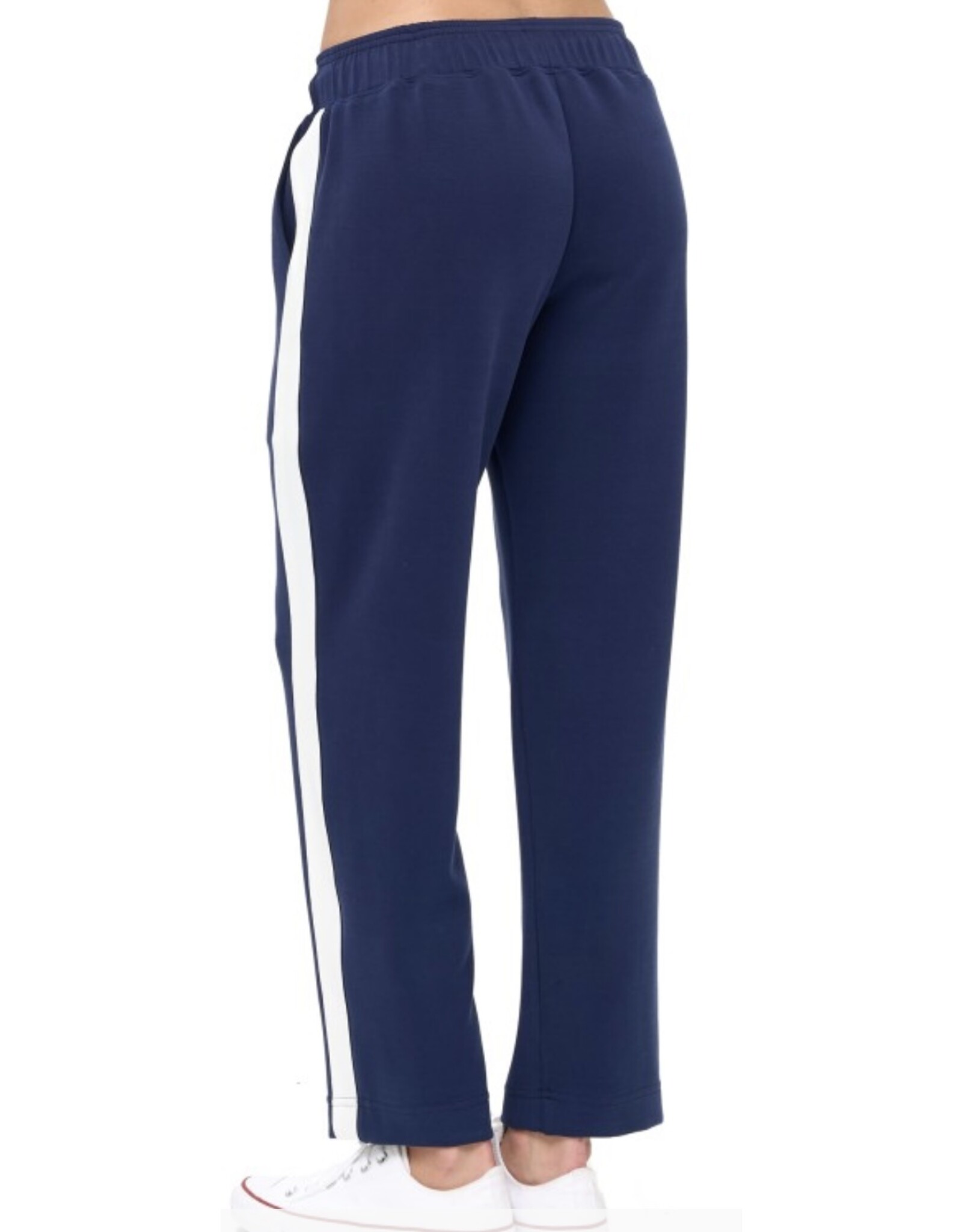 Ariella Navy & Ivory Straight Scuba Pant