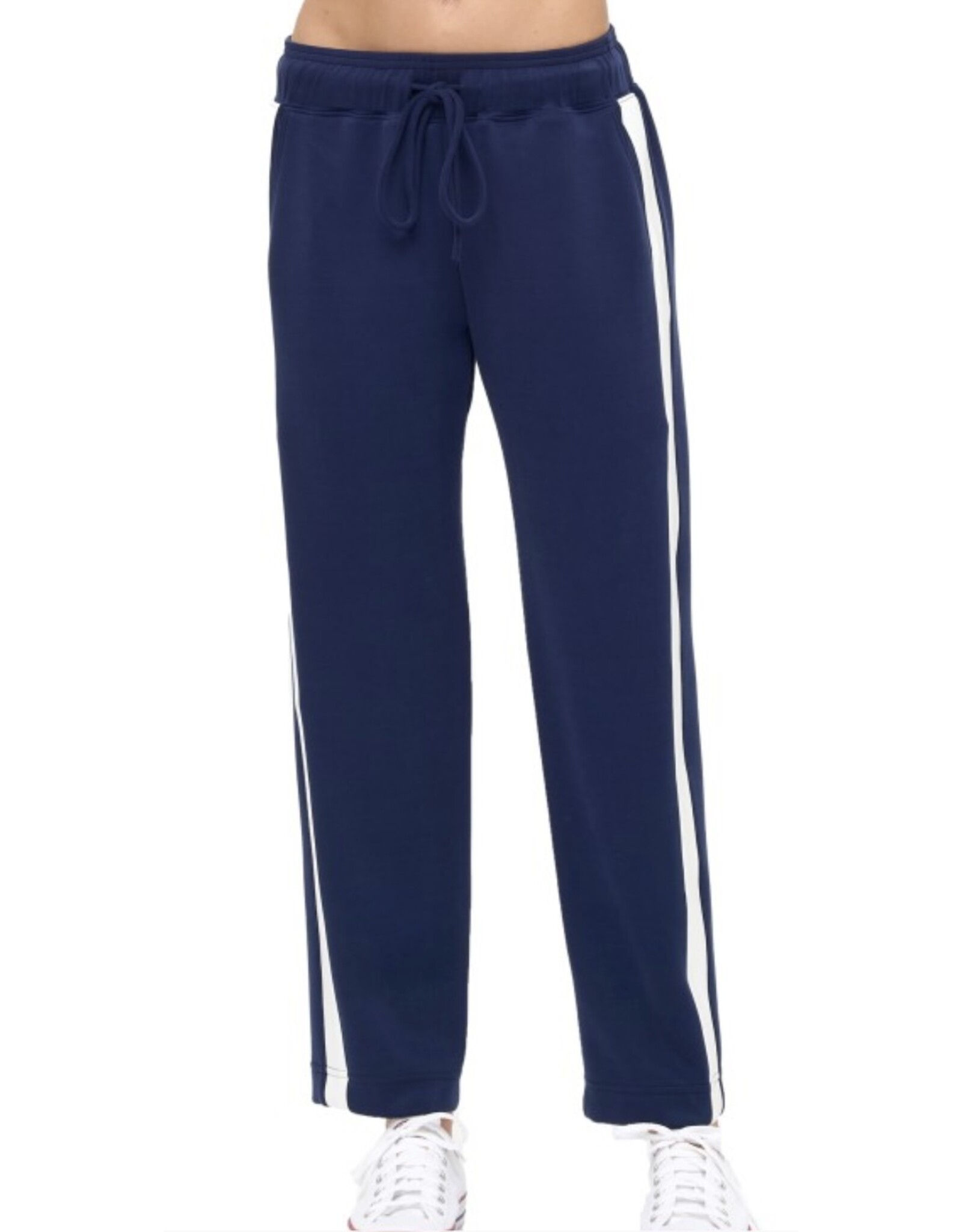 Ariella Navy & Ivory Straight Scuba Pant