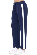 Ariella Navy & Ivory Straight Scuba Pant