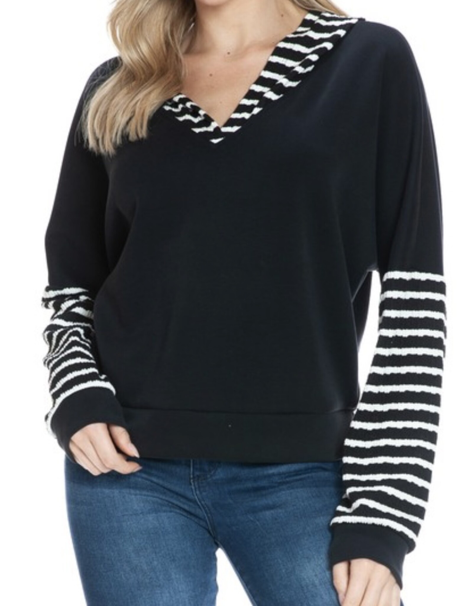 Stripe Contrast Hoodie