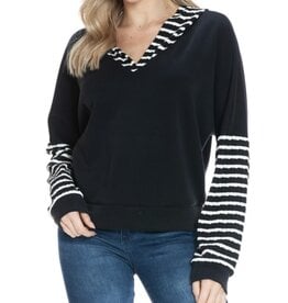Stripe Contrast Hoodie