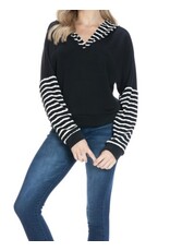 Stripe Contrast Hoodie