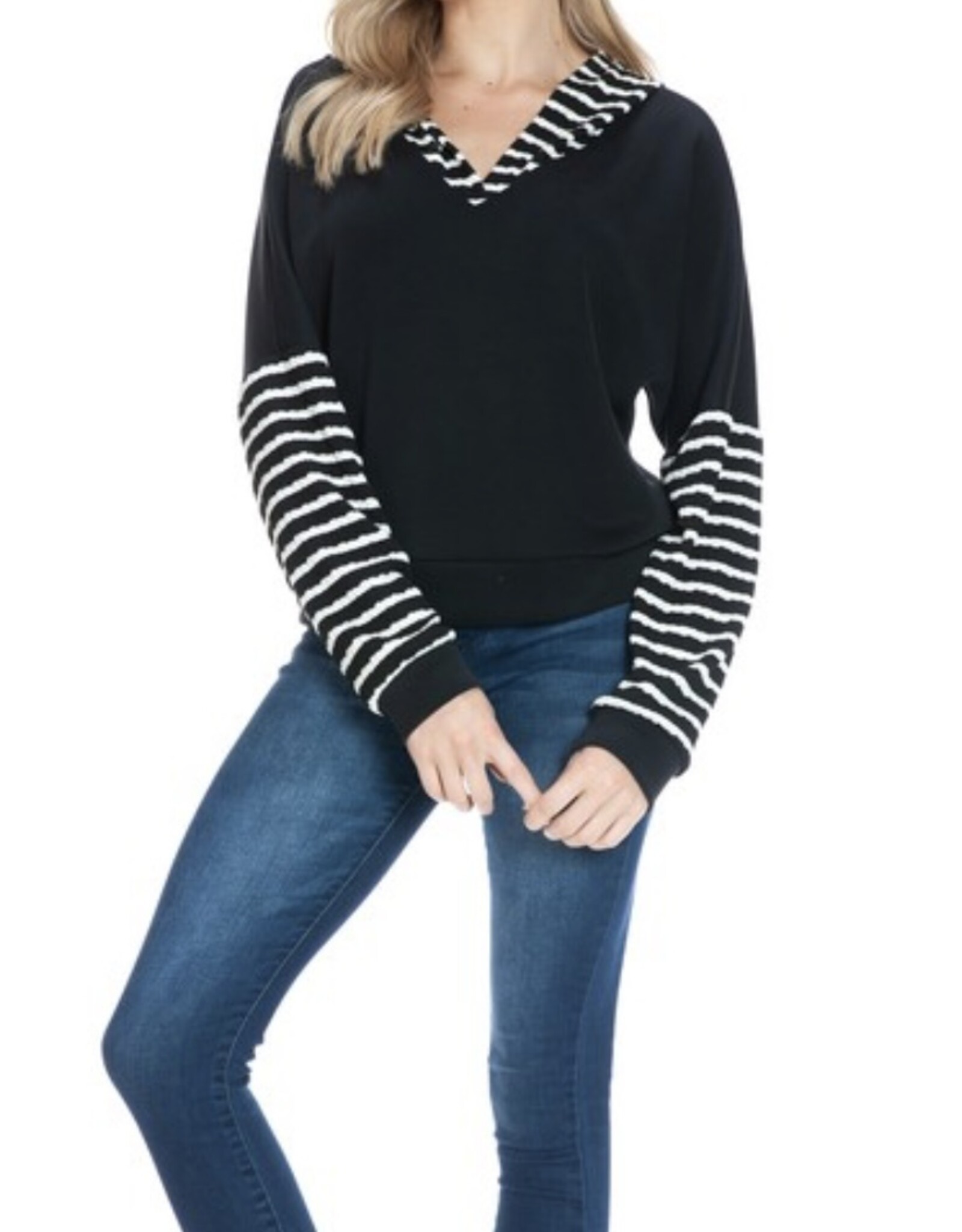 Stripe Contrast Hoodie