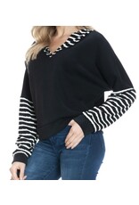 Stripe Contrast Hoodie