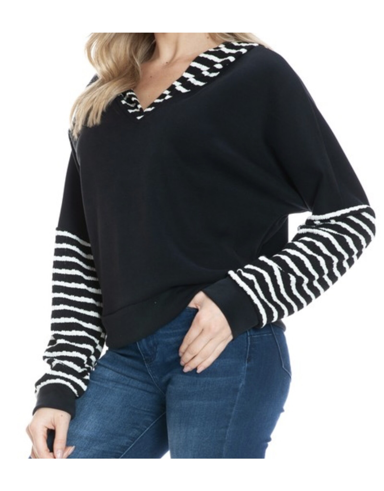 Stripe Contrast Hoodie