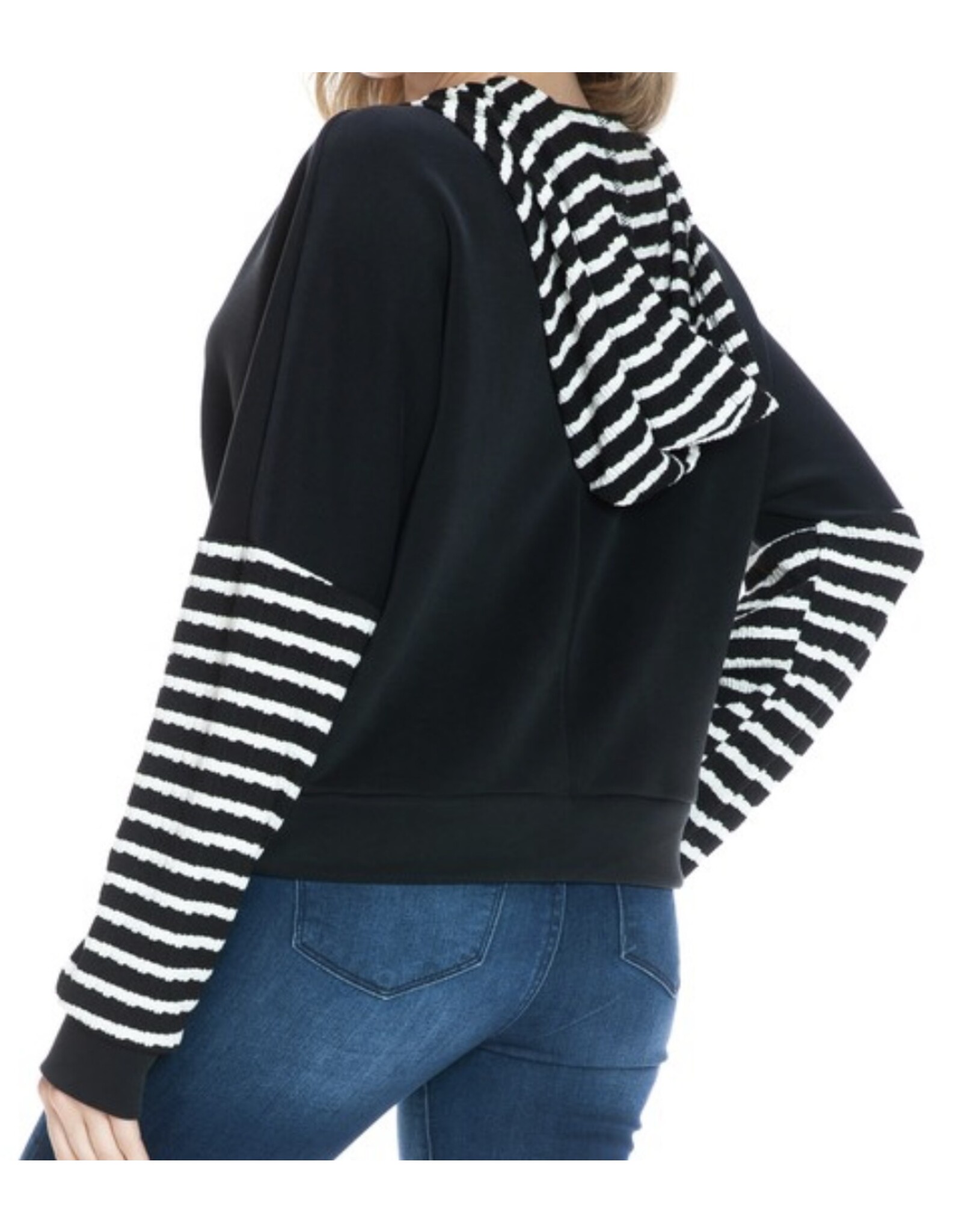 Stripe Contrast Hoodie