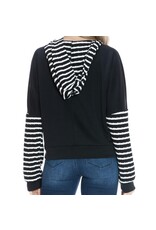 Stripe Contrast Hoodie