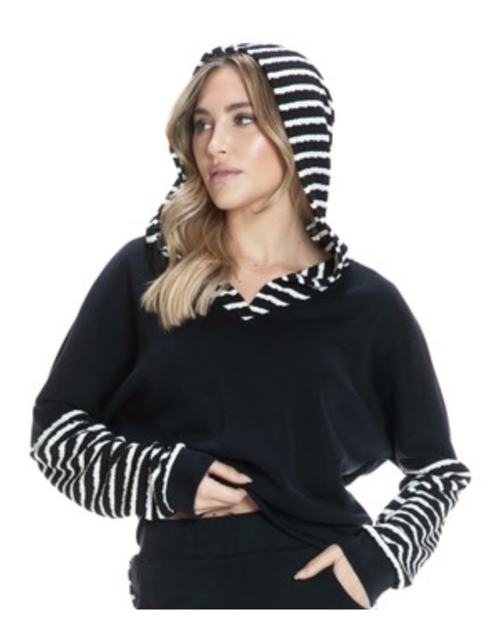 Stripe Contrast Hoodie