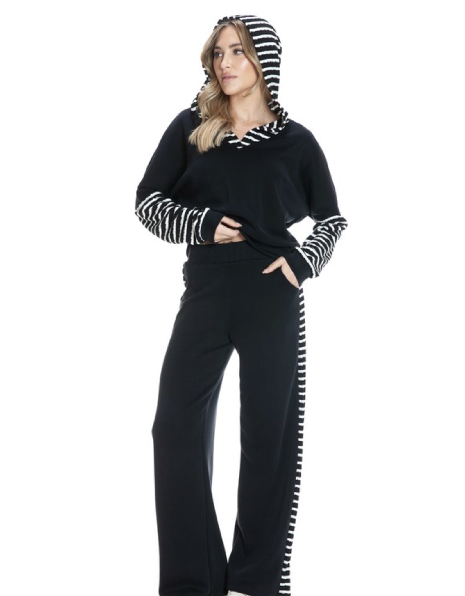 Stripe Contrast Hoodie