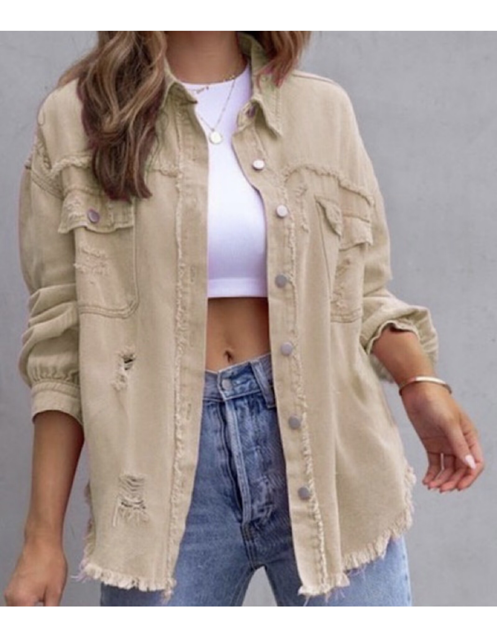 Miss sparkling Tattered Shacket