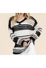 Lovelo Crochet Black & White L/S Sweater
