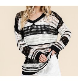 Lovelo Crochet Black & White L/S Sweater