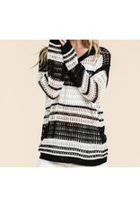 Lovelo Crochet Black & White L/S Sweater