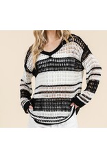 Lovelo Crochet Black & White L/S Sweater