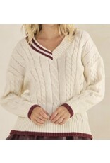 Lovelo Cable Knit V-neck Pullover