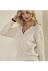 Lovelo Cable Knit V-neck Pullover
