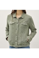 be cool Olive Garment-dye Trucker Jacket