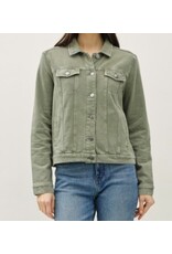 be cool Olive Garment-dye Trucker Jacket