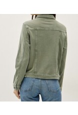 be cool Olive Garment-dye Trucker Jacket