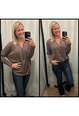 Dolman Sleeve Zipper Top