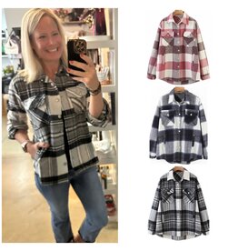 Miss sparkling Plaid flannel shacket