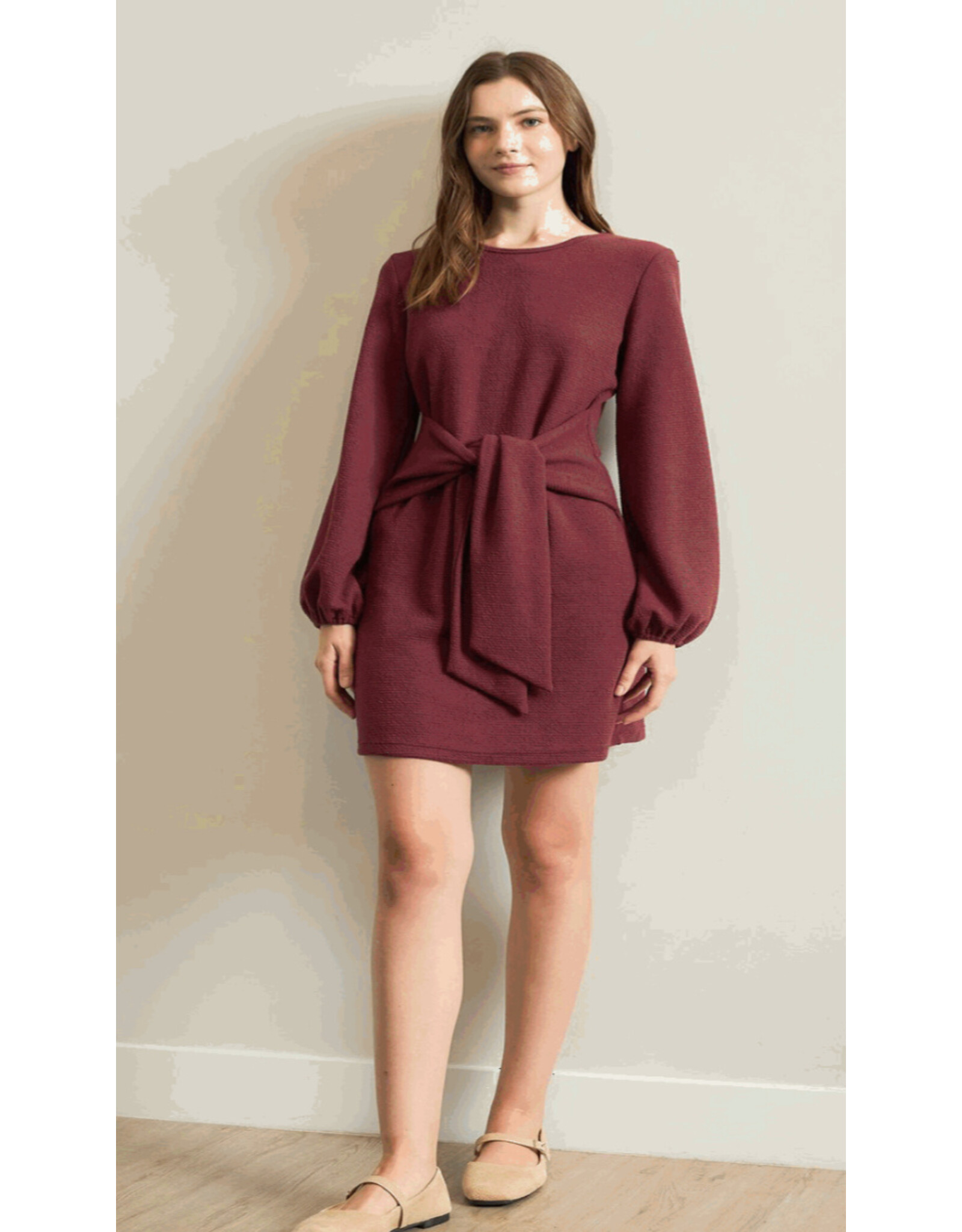 Seersucker front tie dress