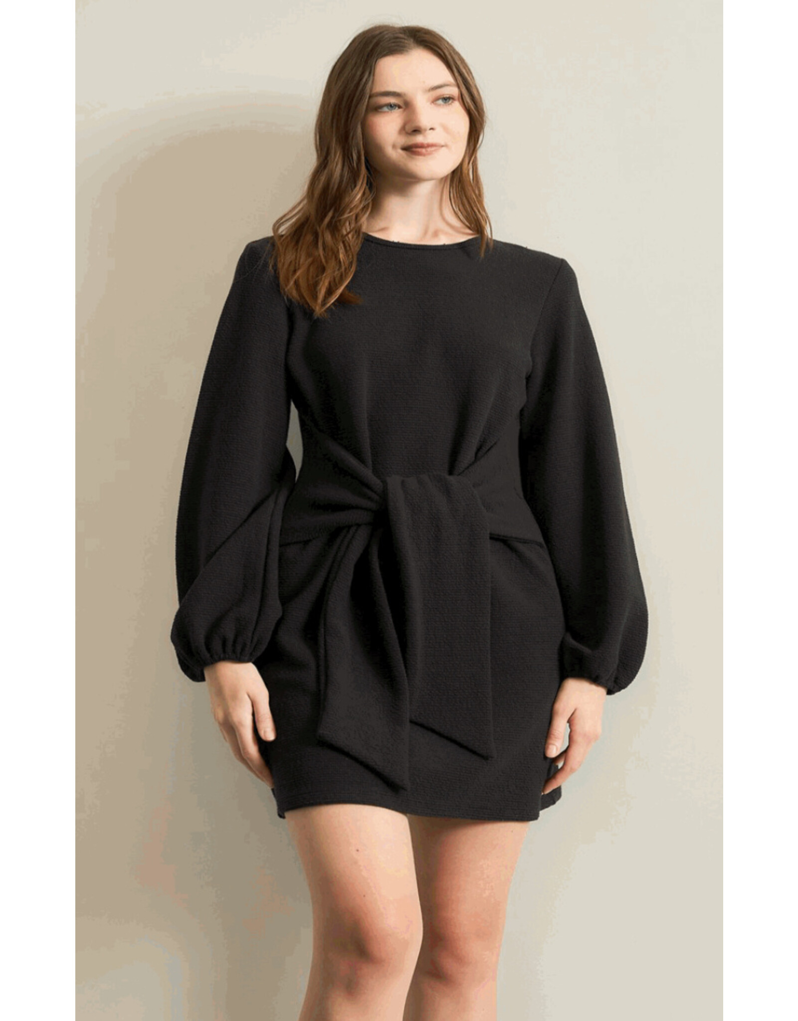 Seersucker front tie dress