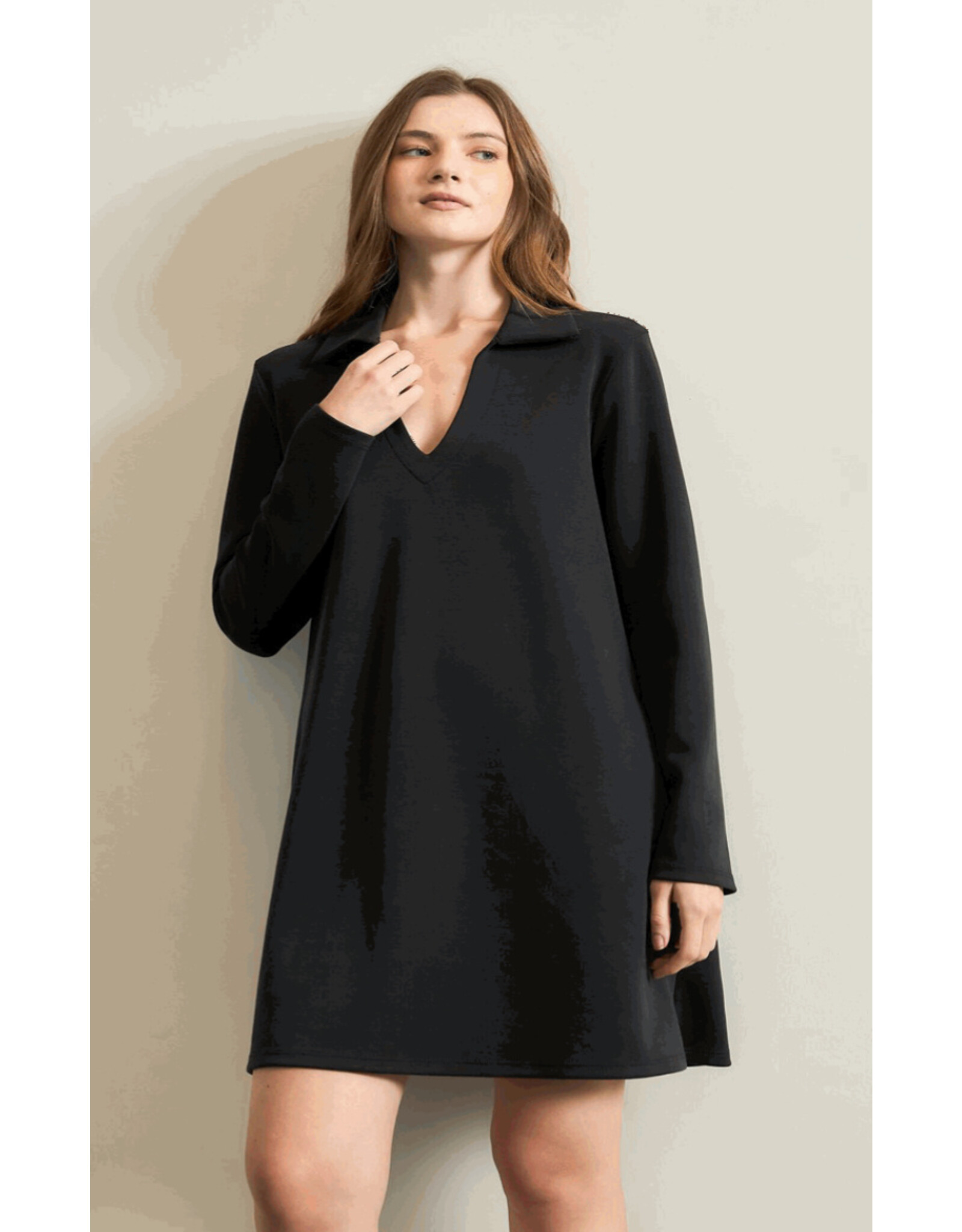 Techno suave polo neck dress