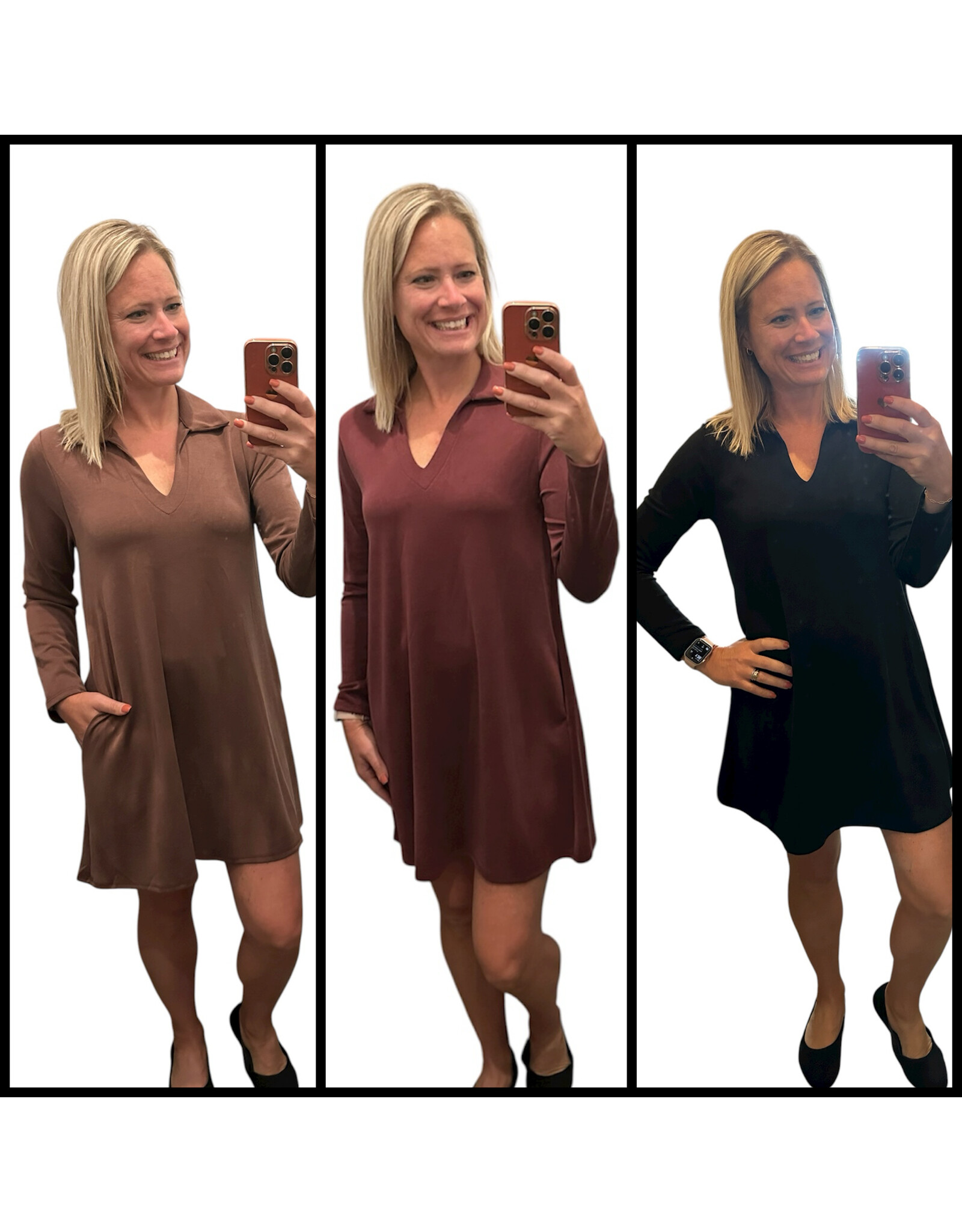 Techno suave polo neck dress