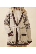 gee gee Fuzzy Knit Belted Cardigan